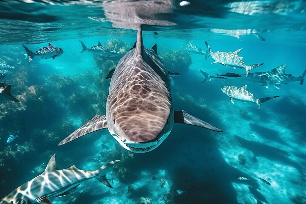 vecteezy_ai-generated-aerial-view-of-dolphins-swimming-through_35872661