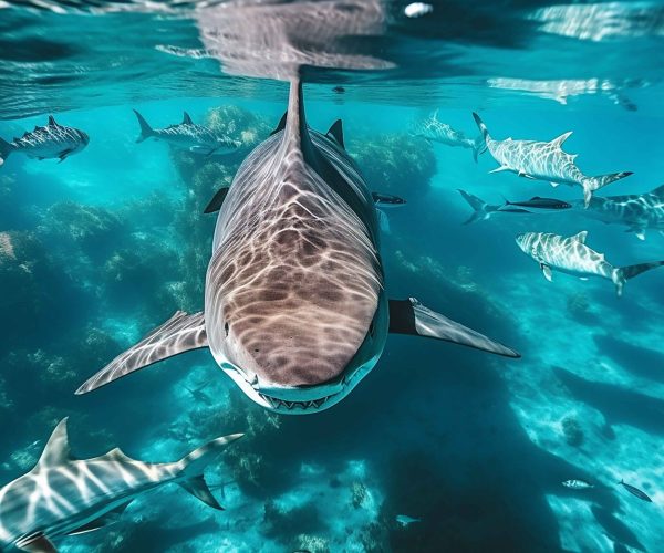 vecteezy_ai-generated-aerial-view-of-dolphins-swimming-through_35872661